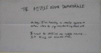 a paper napkin with the words,'the middle home deville' written on it