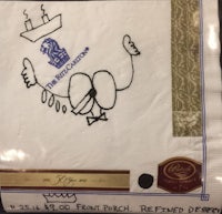 a napkin with a drawing on it