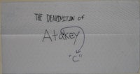 a napkin with the words'the destruction of attley c' written on it