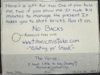 a gift card with a message on it