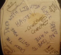 a piece of paper with writing on it