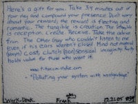 a piece of paper with a message written on it