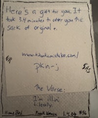 a note on a napkin that says here's a gift for you