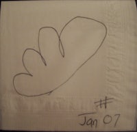 a napkin with a drawing on it