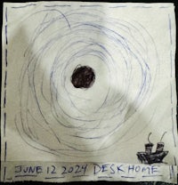 a drawing of a black hole on a piece of paper