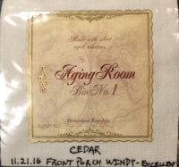 cedar aging room napkin