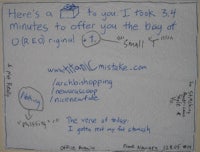 a handwritten note on a wall