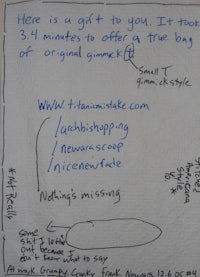 a handwritten note on a piece of paper