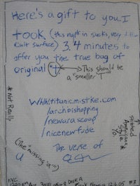 a handwritten note on a piece of paper