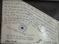 a piece of paper with writing on it