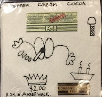 a napkin with a drawing on it