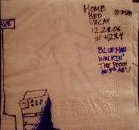 a napkin with a drawing on it